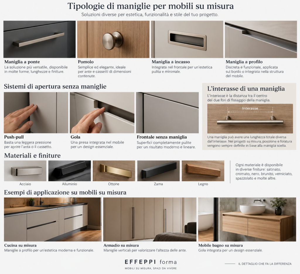 Maniglie per mobili su misura: tipologie, misure e come scegliere quella giusta 1 maniglie per mobili